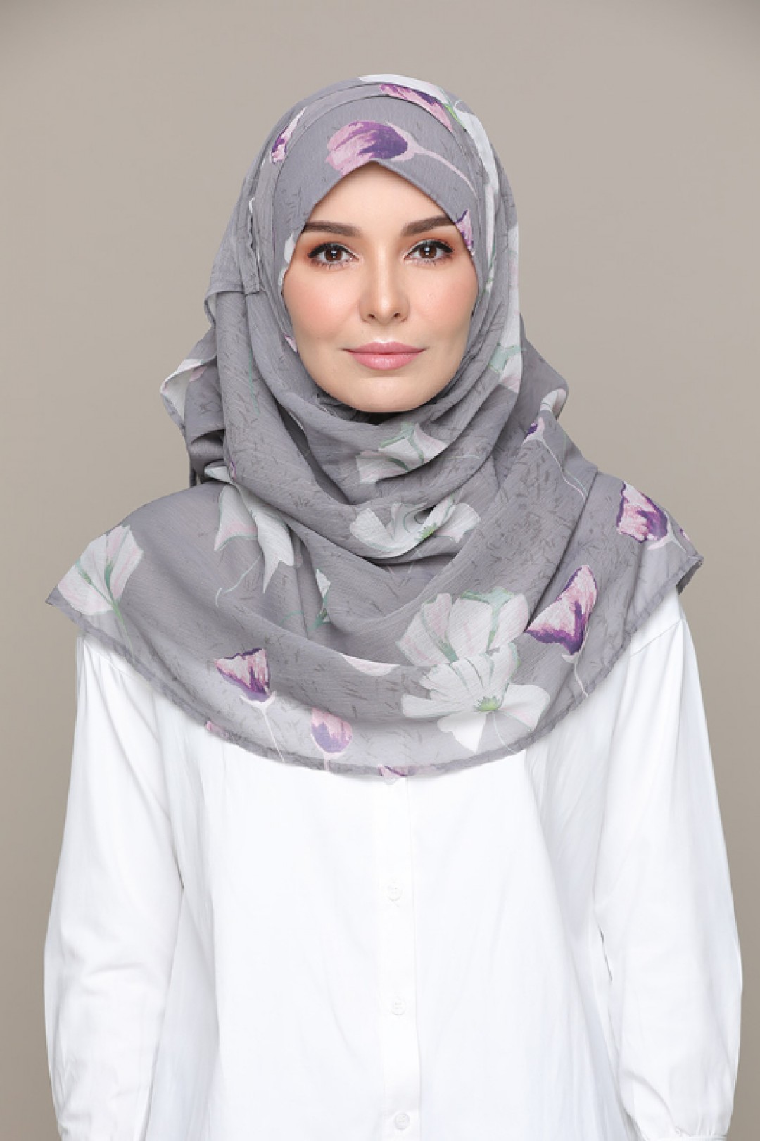 Eternal Grey – Printed HD Smooth Chiffon