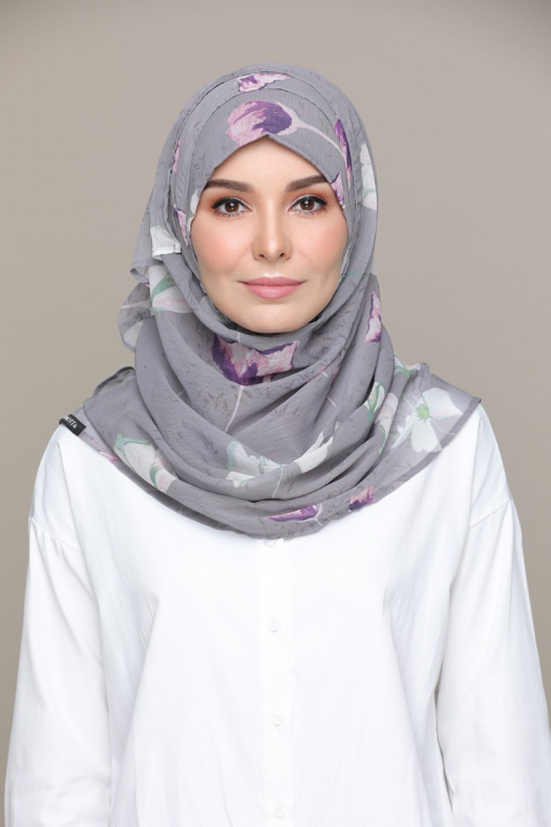 Eternal Grey – Printed HD Smooth Chiffon