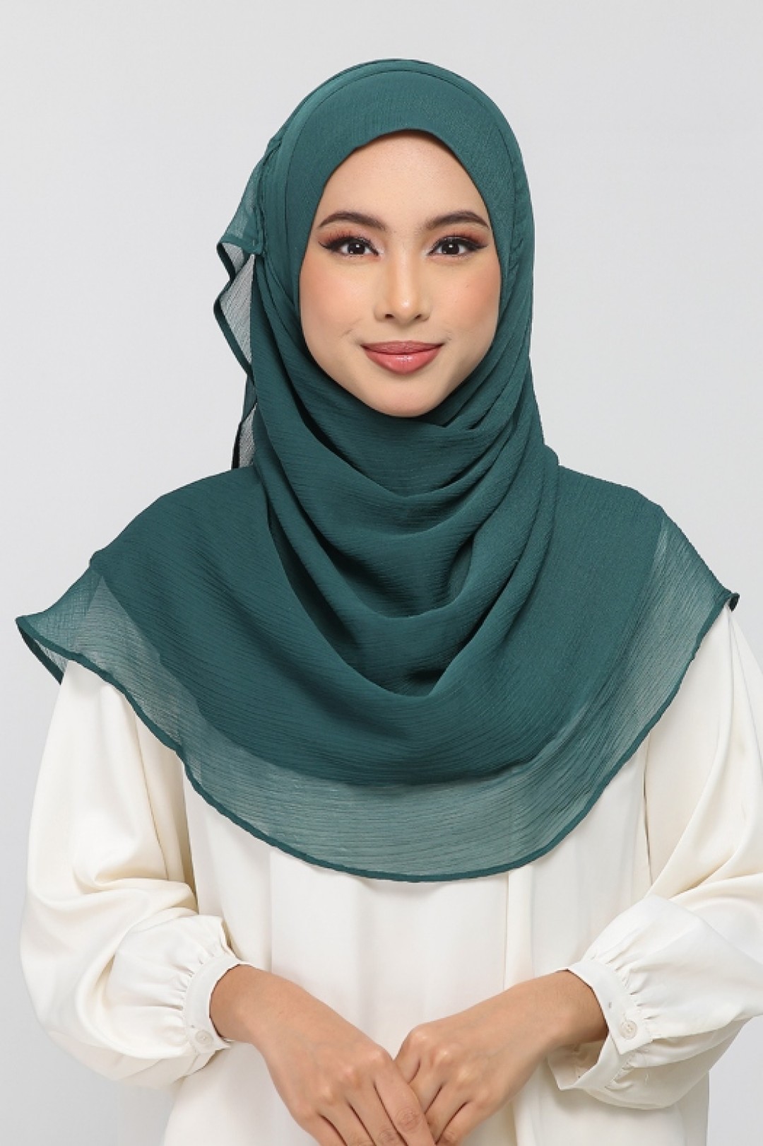 Forest Green - Plain Crinkled Chiffon