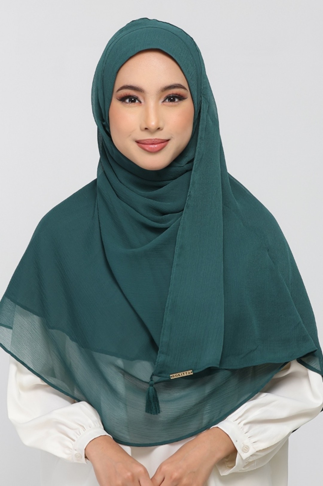 Forest Green - Plain Crinkled Chiffon