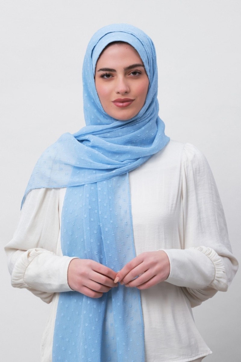 Baby Blue - Mosaic Butti Chiffon