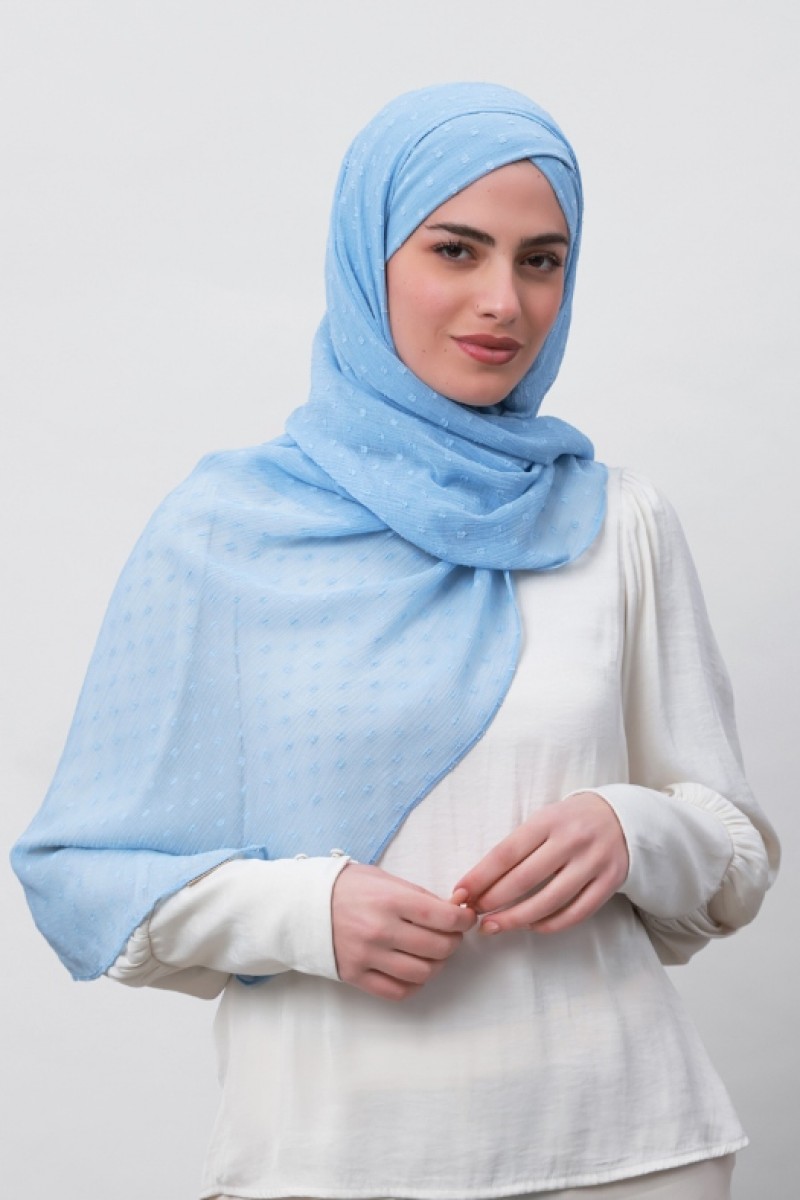 Baby Blue - Mosaic Butti Chiffon