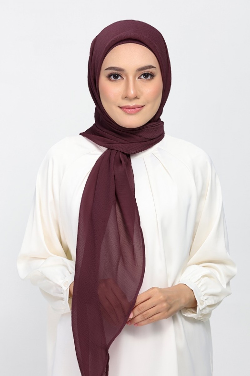 Fig - Plain Crinkled Chiffon
