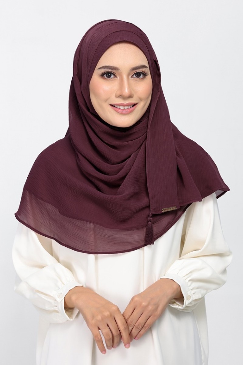 Fig - Plain Crinkled Chiffon