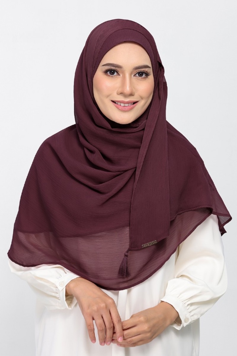 Fig - Plain Crinkled Chiffon