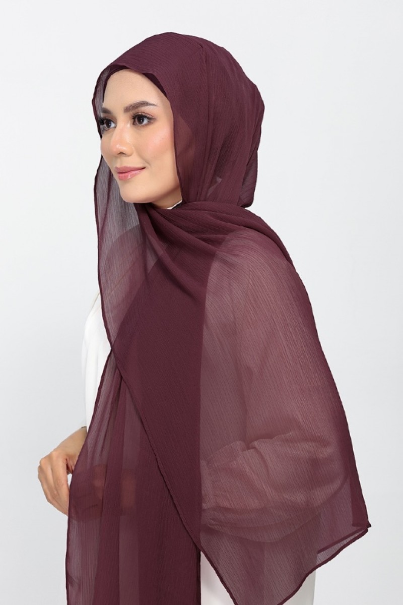 Fig - Plain Crinkled Chiffon