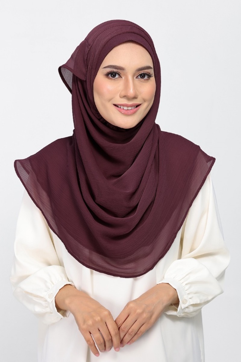 Fig - Plain Crinkled Chiffon