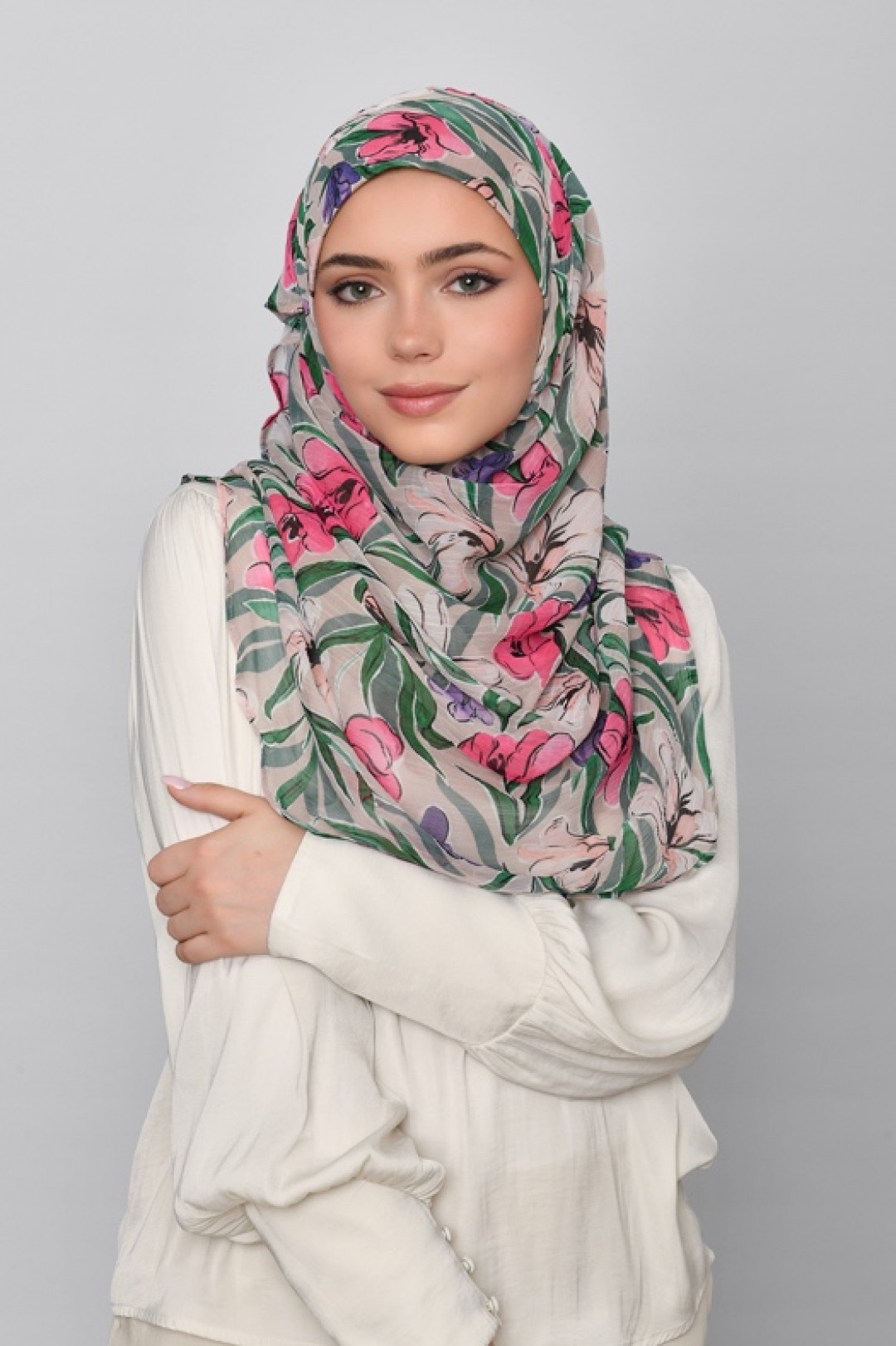 Fiorella - Printed Crinkled Chiffon