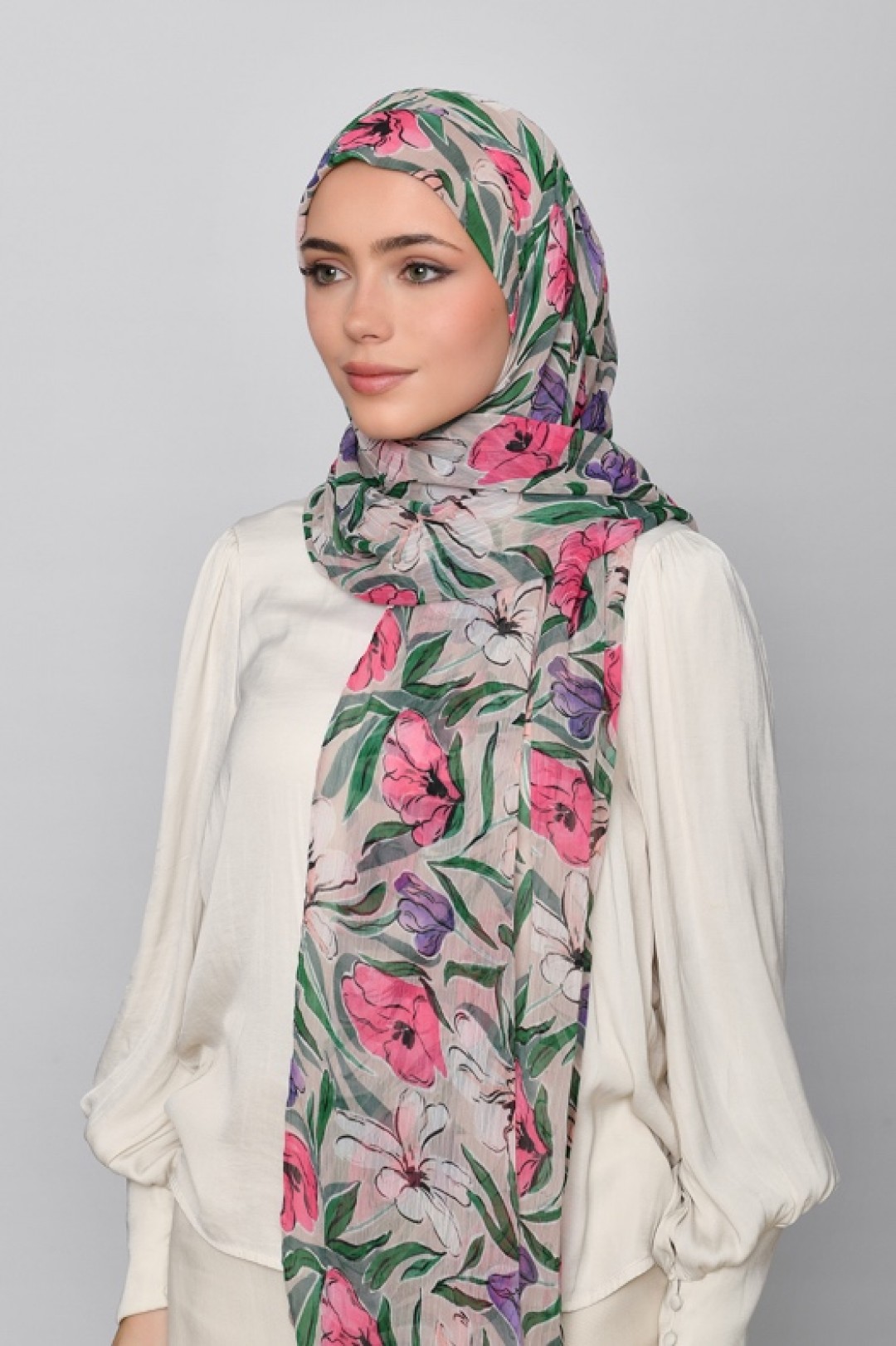 Fiorella - Printed Crinkled Chiffon