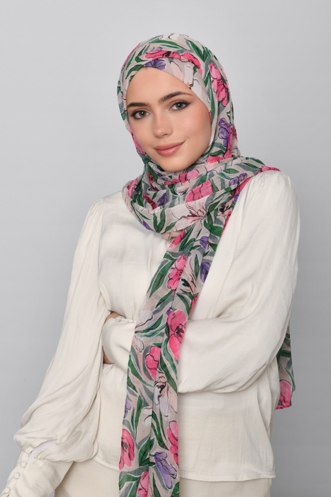 Fiorella - Printed Crinkled Chiffon