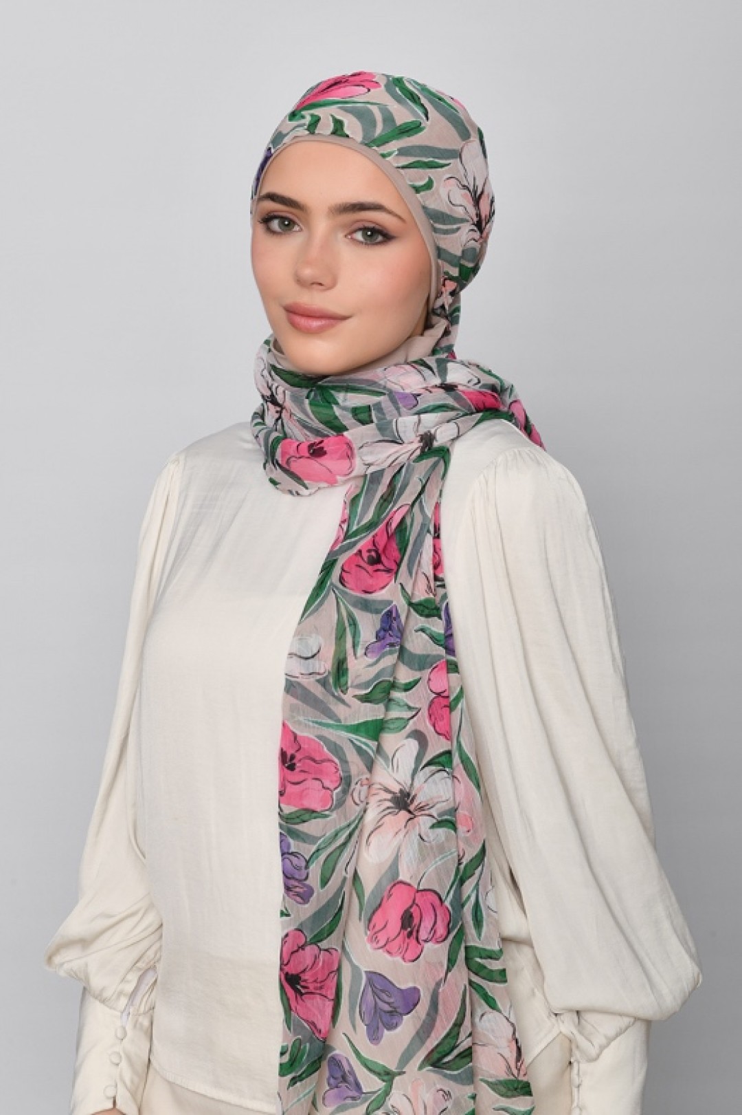 Fiorella - Printed Crinkled Chiffon