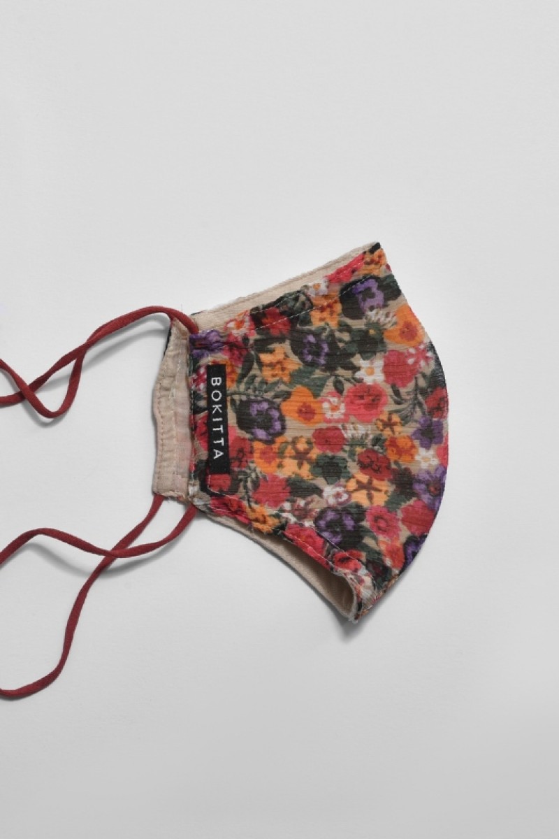 Flower Wall - Printed Crinkled Chiffon