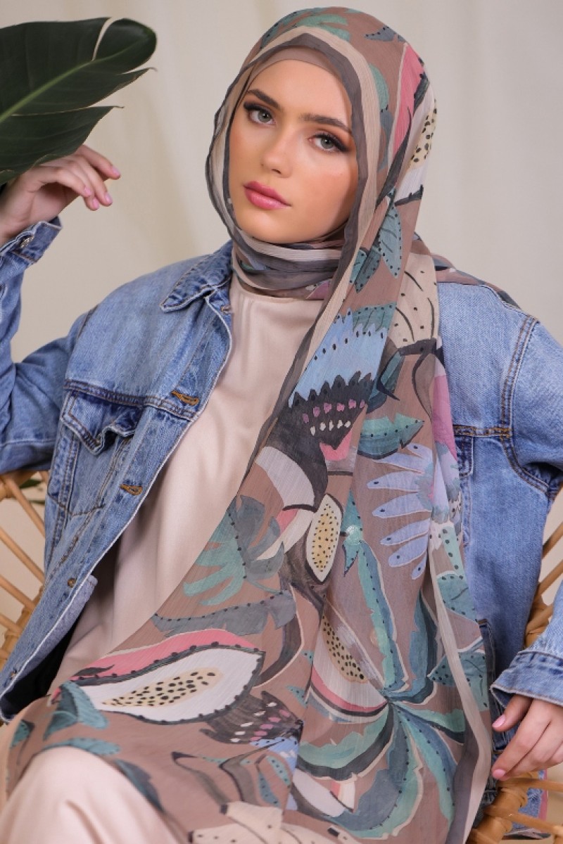 Fruits Of Paradise - Printed Crinkled Chiffon