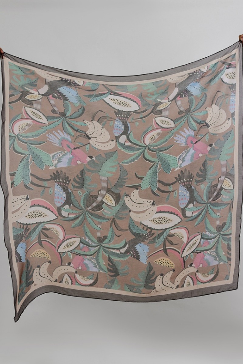 Fruits Of Paradise - Printed Crinkled Chiffon - Face Mask