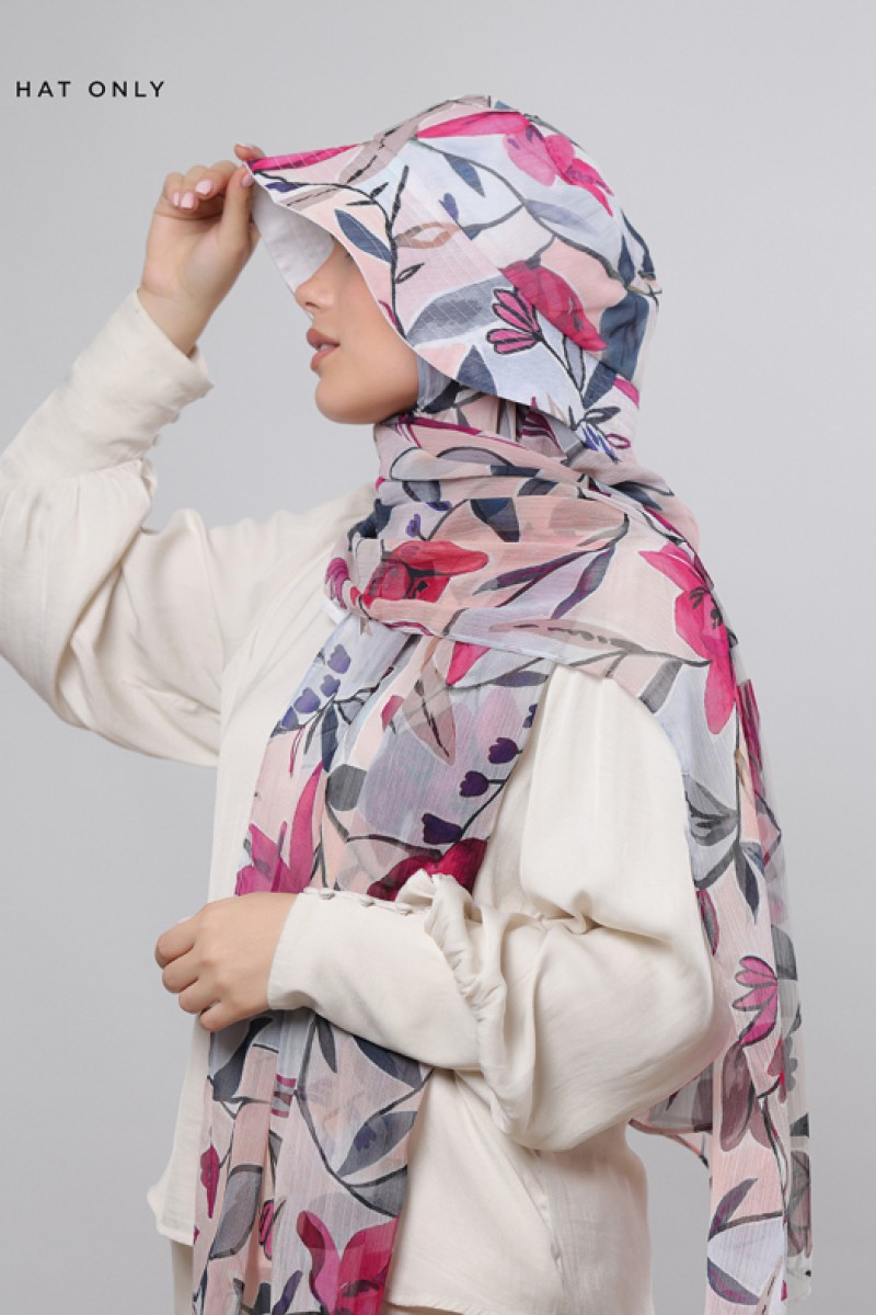 Fuchsia - Printed Crinkled Chiffon