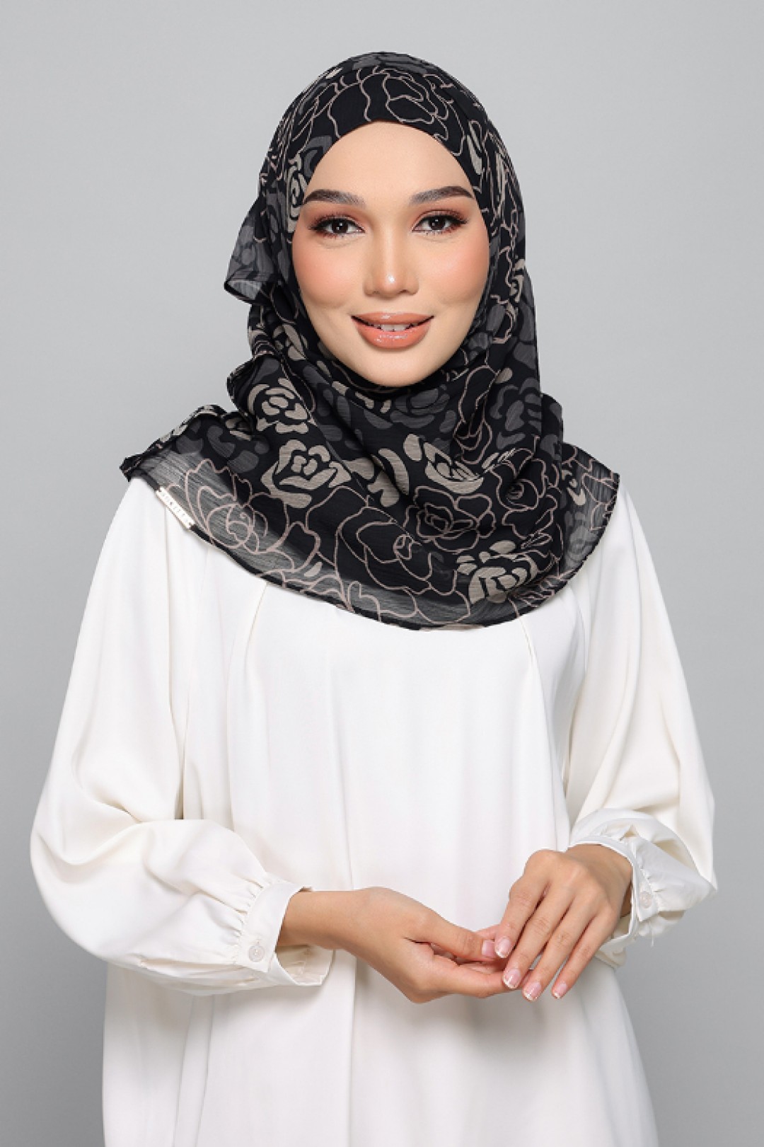 Golden Rose - Printed Plus Crinkled Chiffon