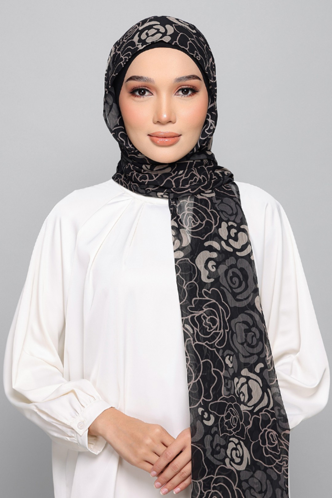Golden Rose - Printed Plus Crinkled Chiffon