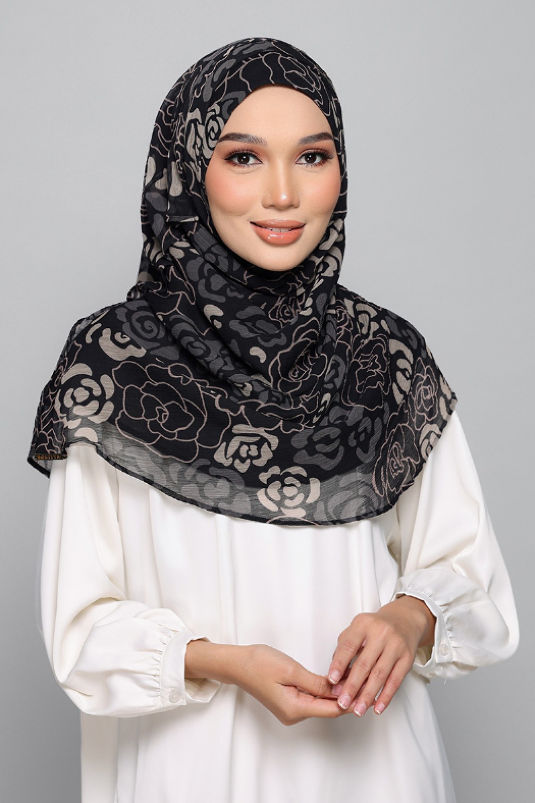 Golden Rose - Printed Plus Crinkled Chiffon