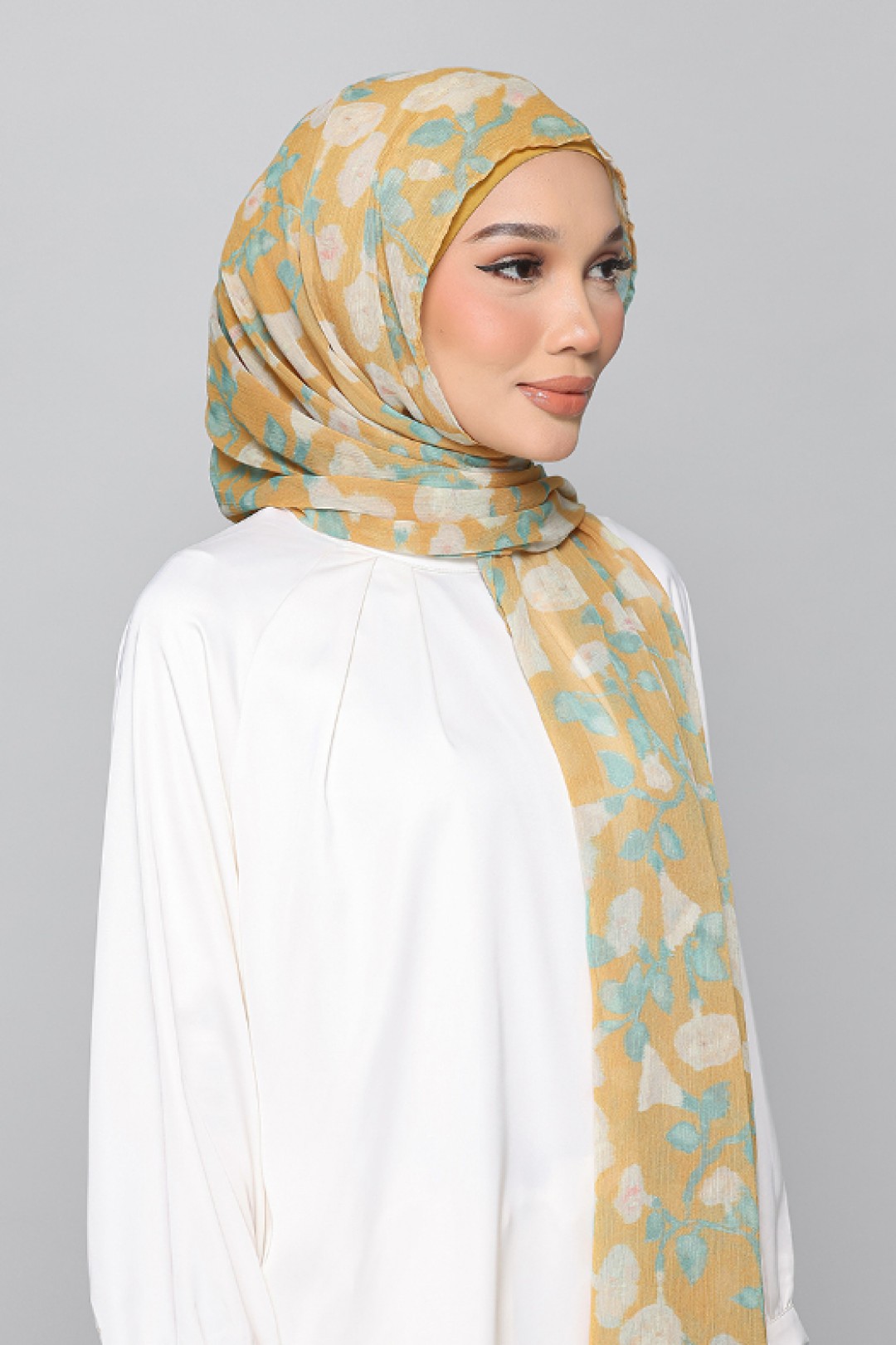Golden Ikat - Printed Plus Crinkled Chiffon