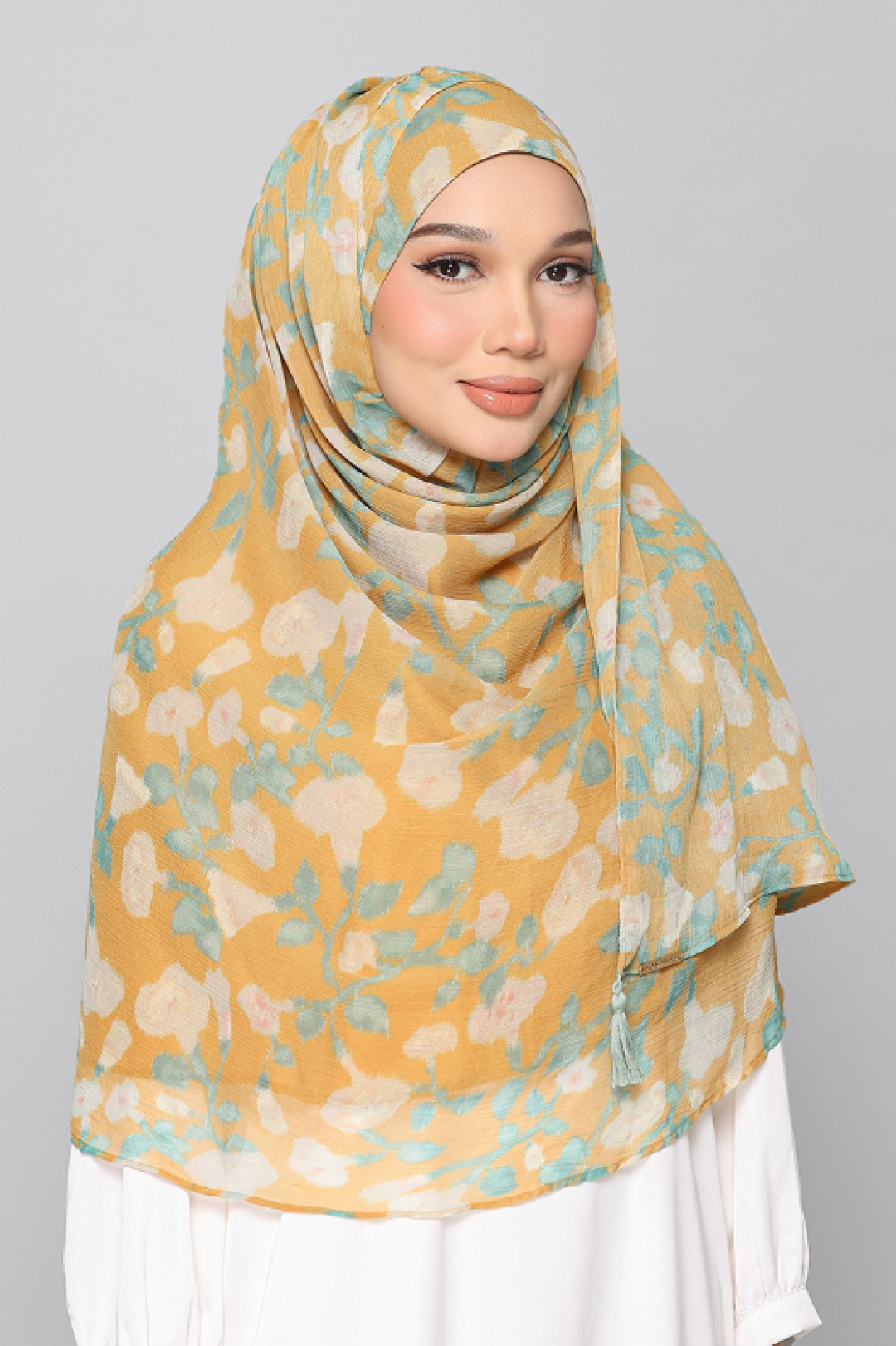 Golden Ikat - Printed Plus Crinkled Chiffon