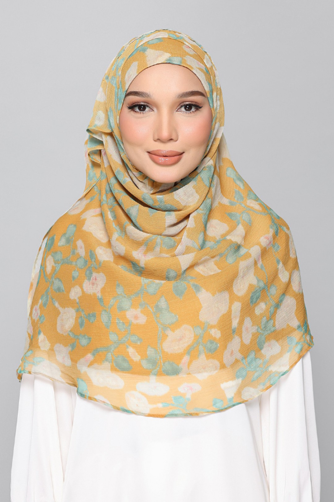 Golden Ikat - Printed Plus Crinkled Chiffon