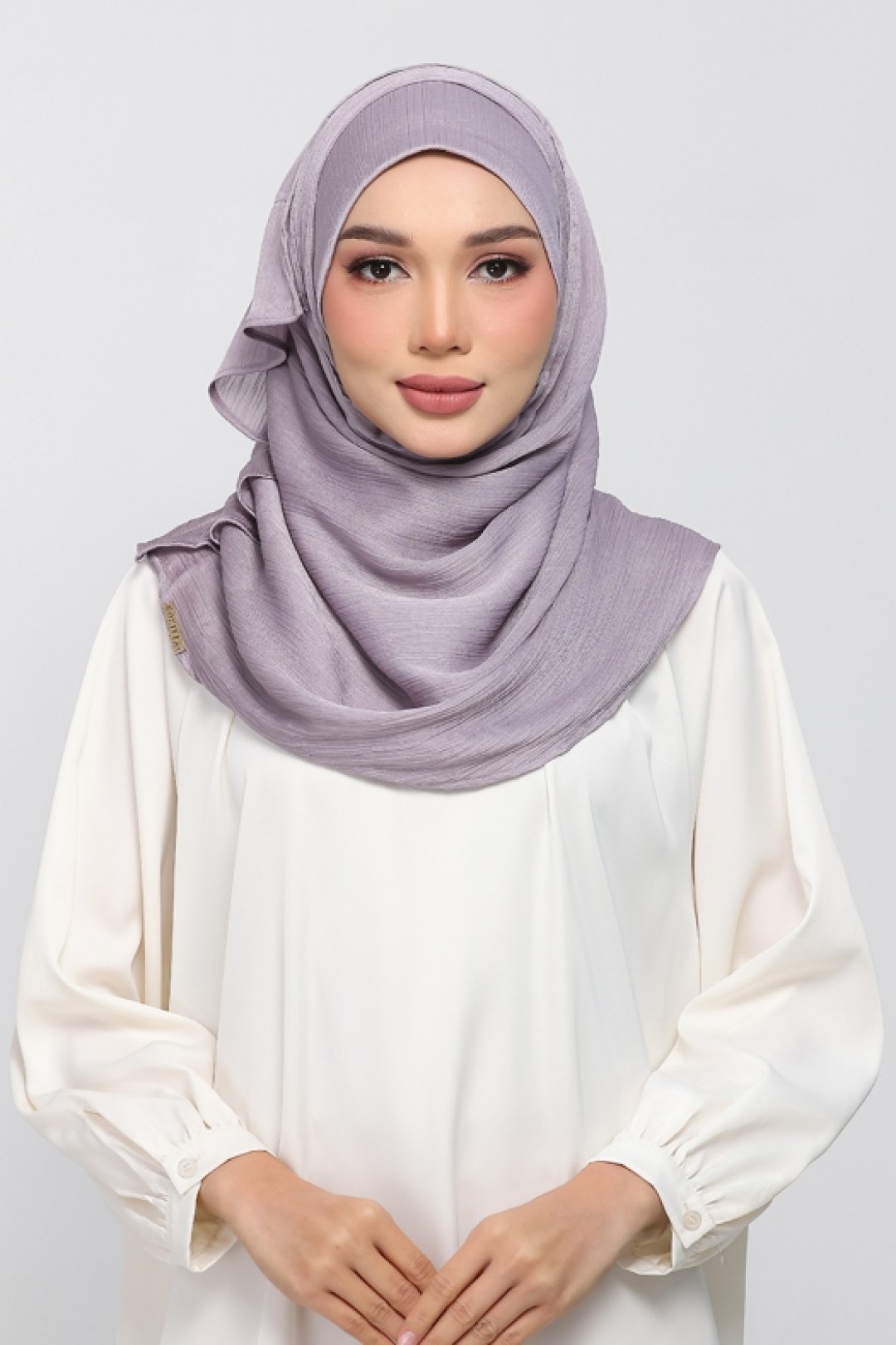 Gull Gray - Plain Crinkled Satin