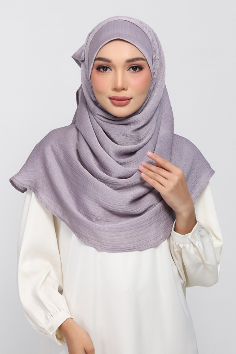 Gull Gray - Plain Crinkled Satin