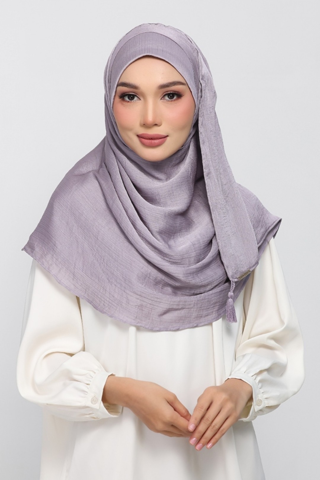 Gull Gray - Plain Crinkled Satin