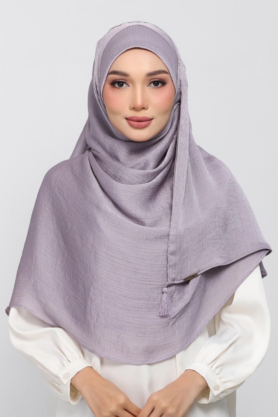 Gull Gray - Plain Crinkled Satin