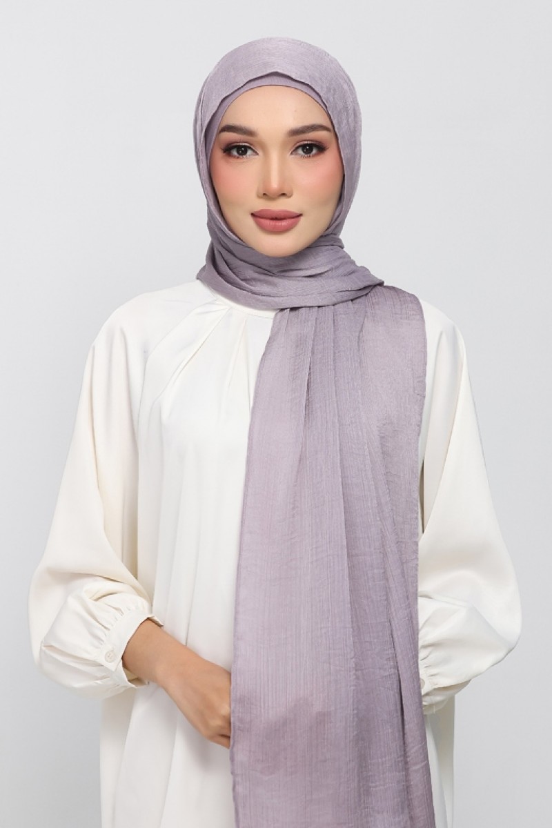 Gull Gray - Plain Crinkled Satin