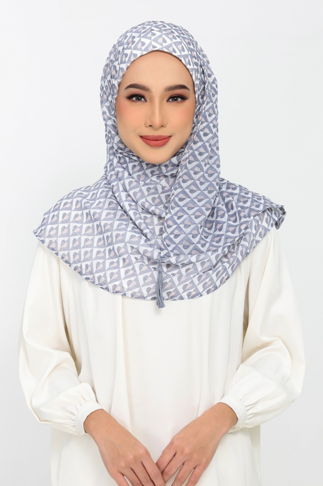 Hearts Gray - Plus Crinkled Chiffon