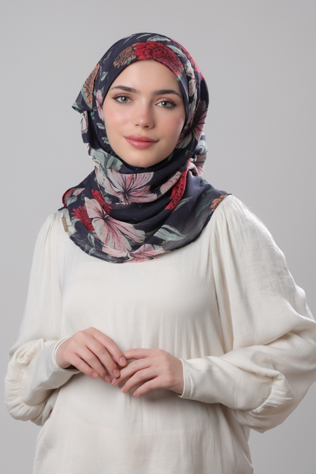 Hibiscus - Printed Plus Crinkled Chiffon