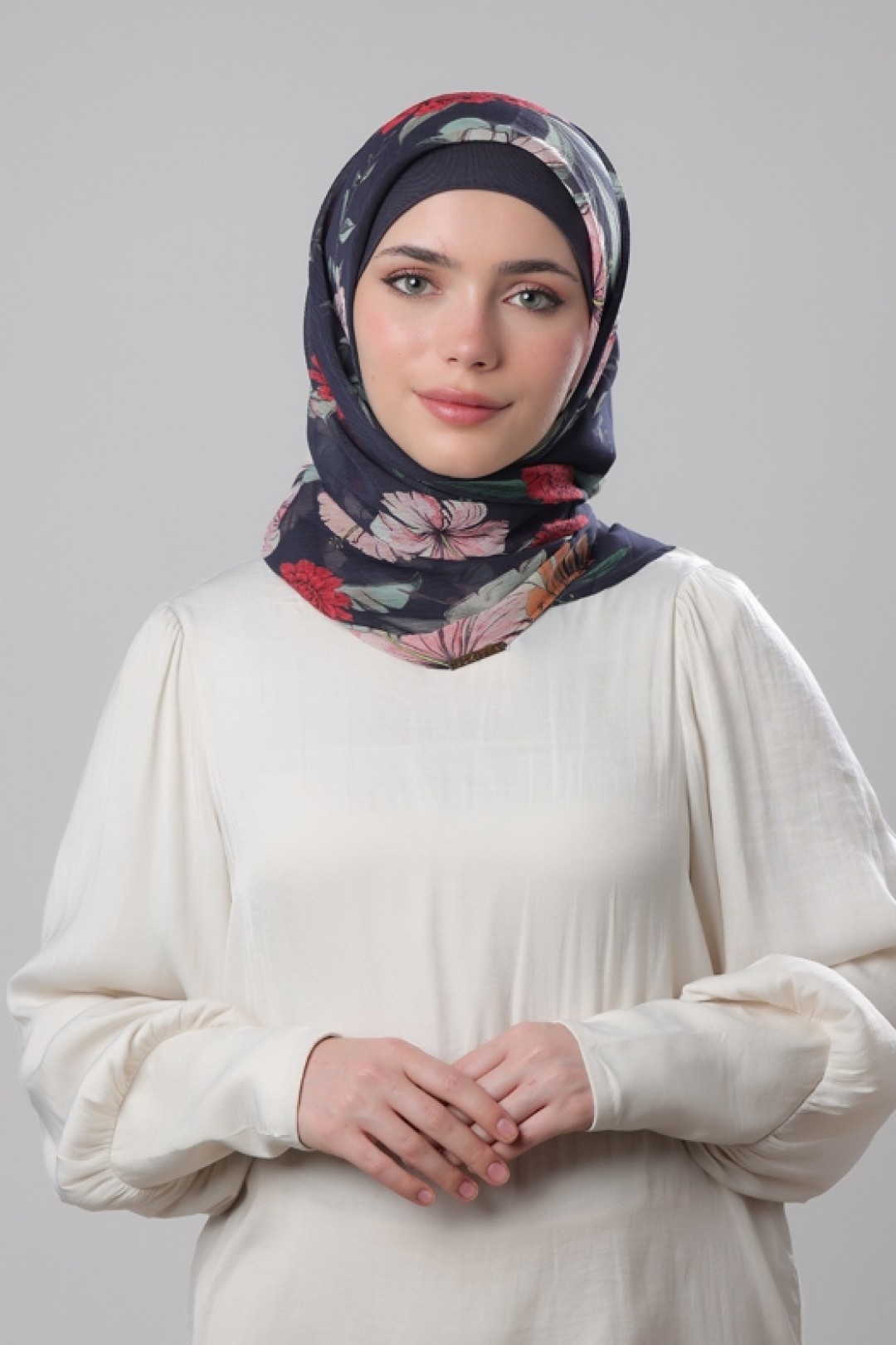 Hibiscus - Printed Plus Crinkled Chiffon