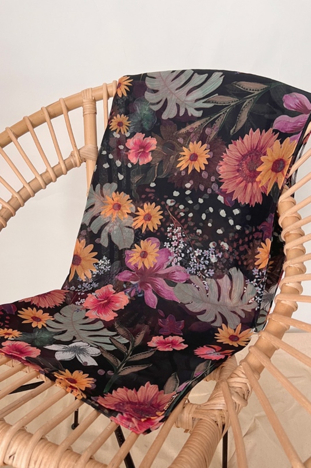 Tropical Twilight - Printed Crinkled Chiffon