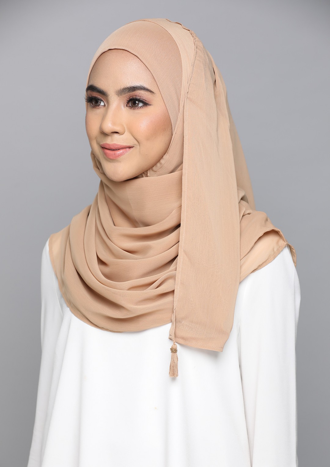 Indian Tan - Plain Smooth Chiffon