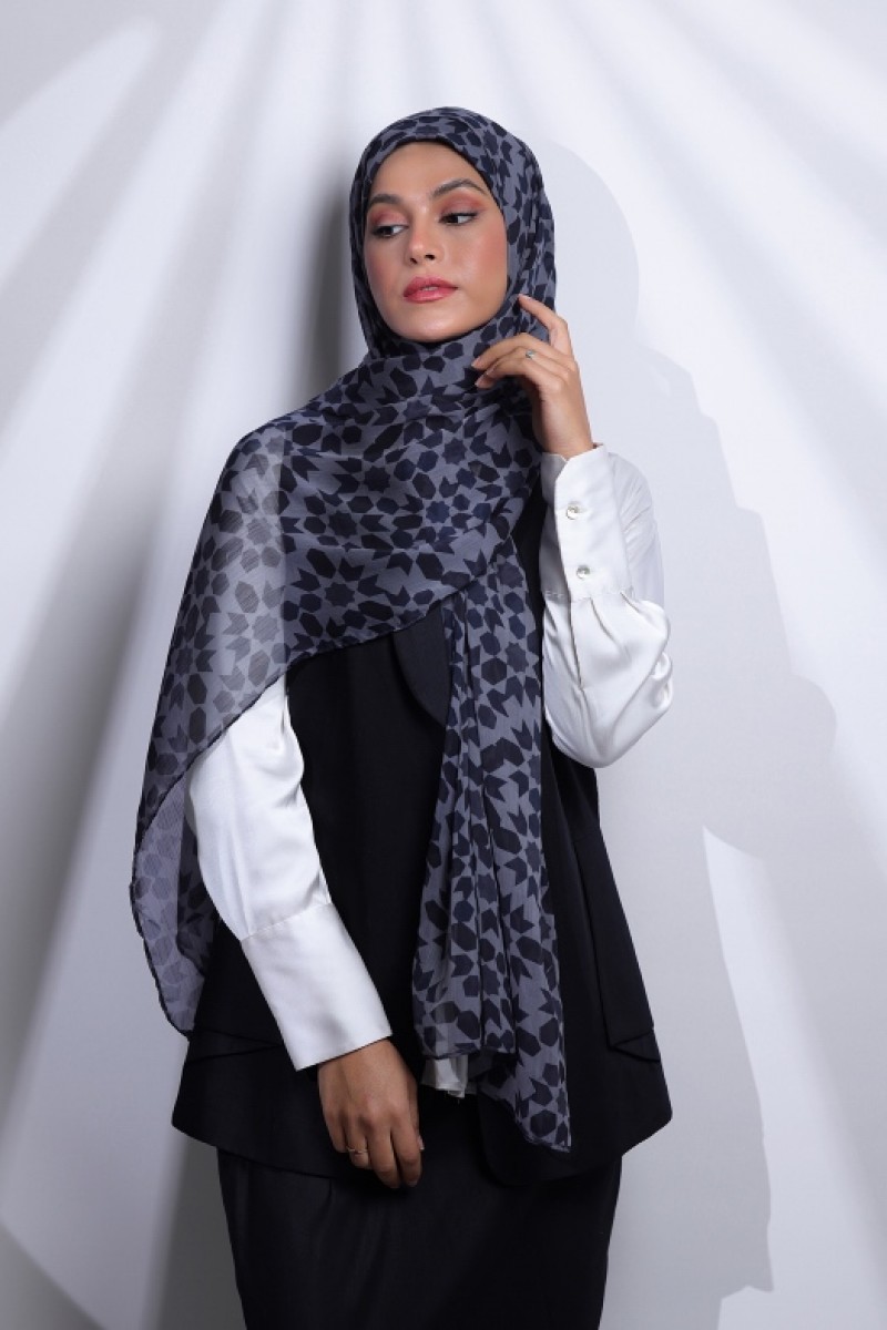 Qamar - Printed Plus Crinkled Chiffon