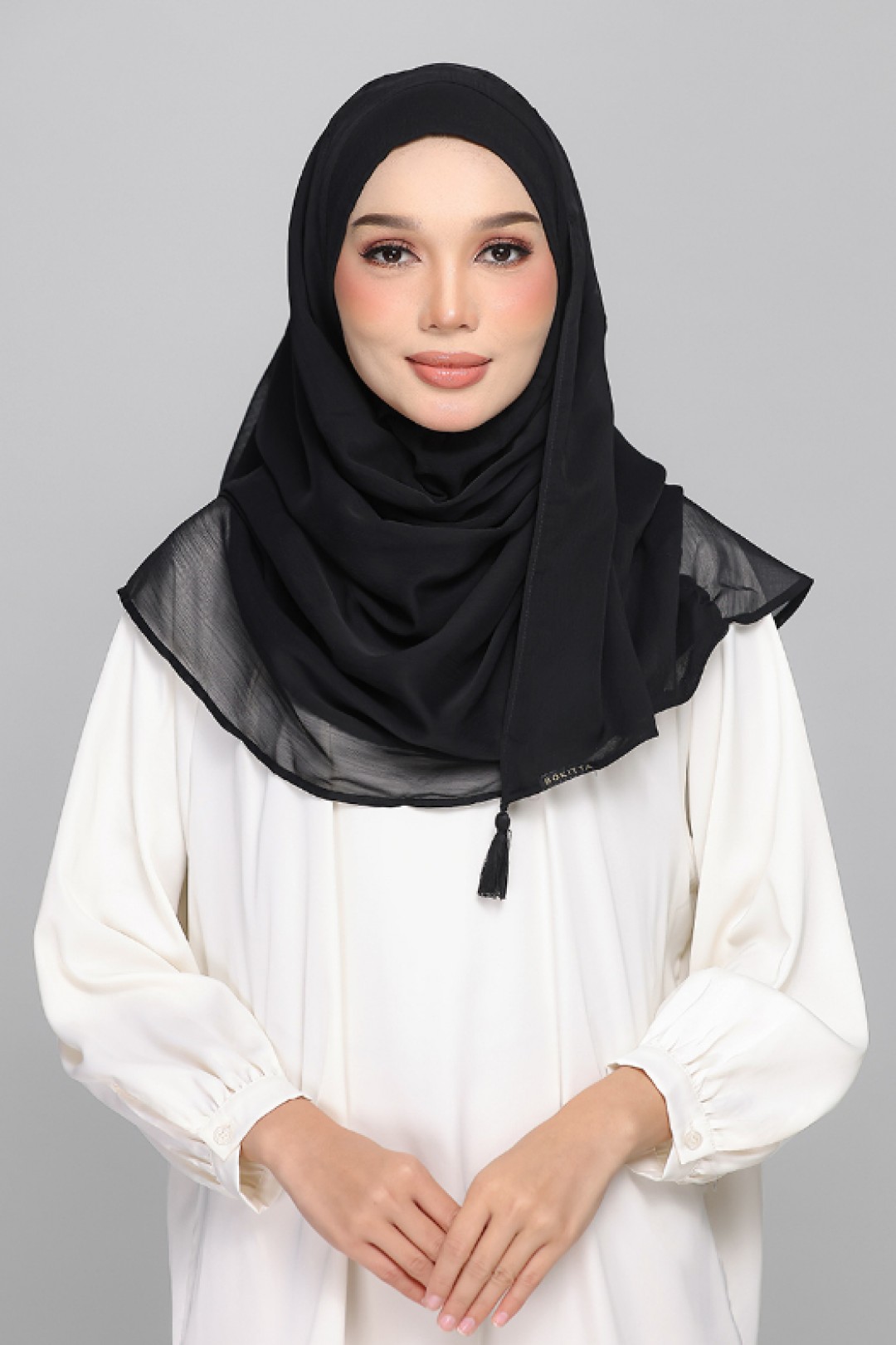 Jet Black - BASICS Plain Lite Chiffon