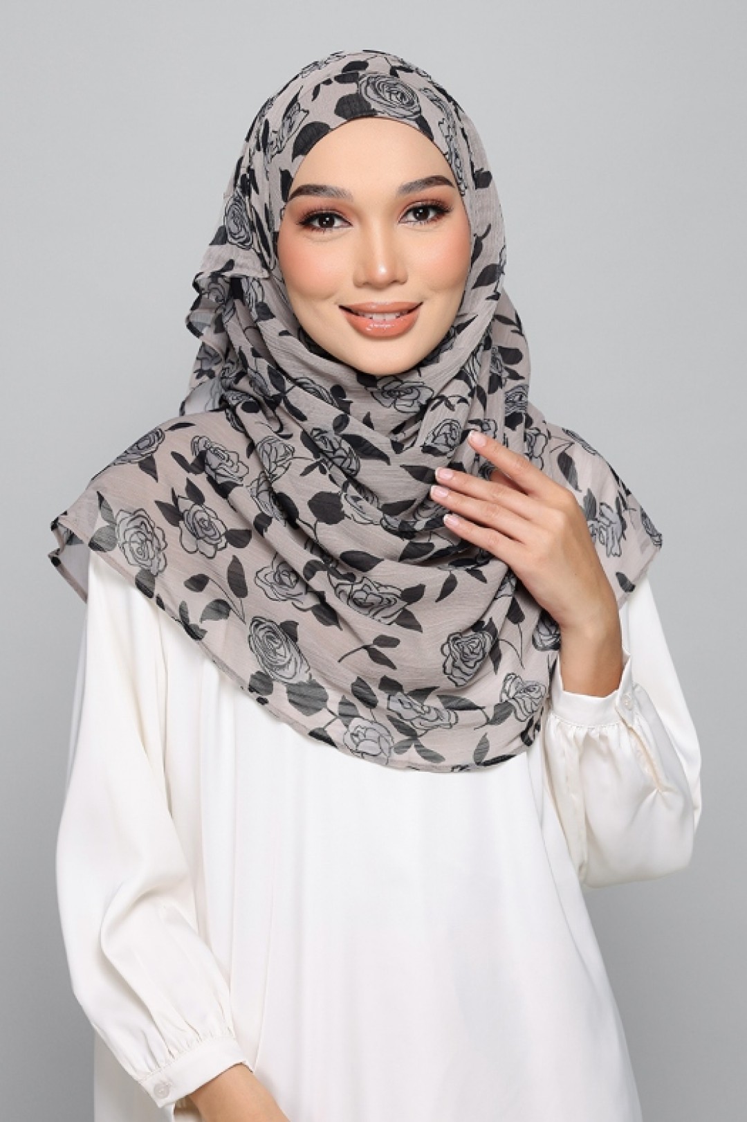 Lola Gray - Printed Plus Crinkled Chiffon