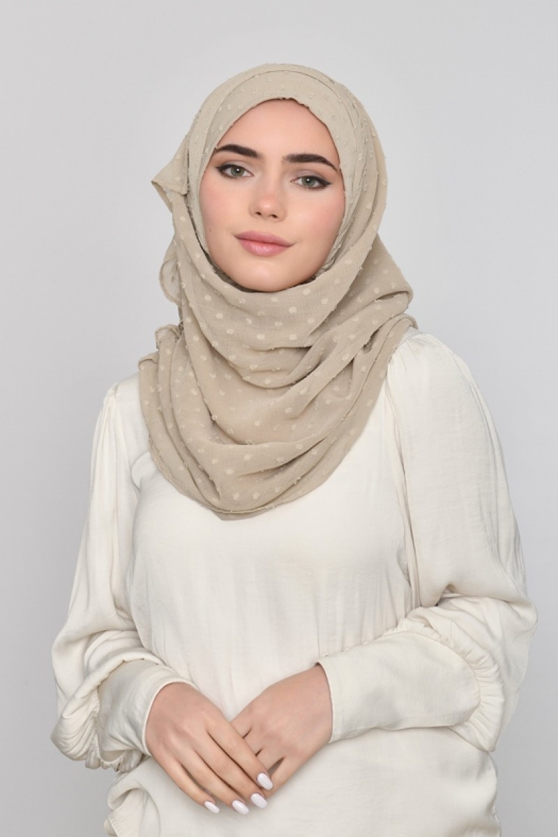 Latte Cream - Plain Mosaic Butti Chiffon