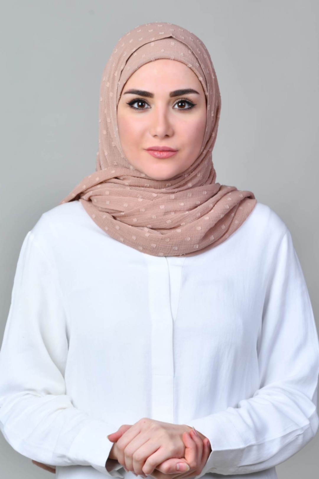 Latte - Plain Mosaic Butti Chiffon - Mini & Capshawl