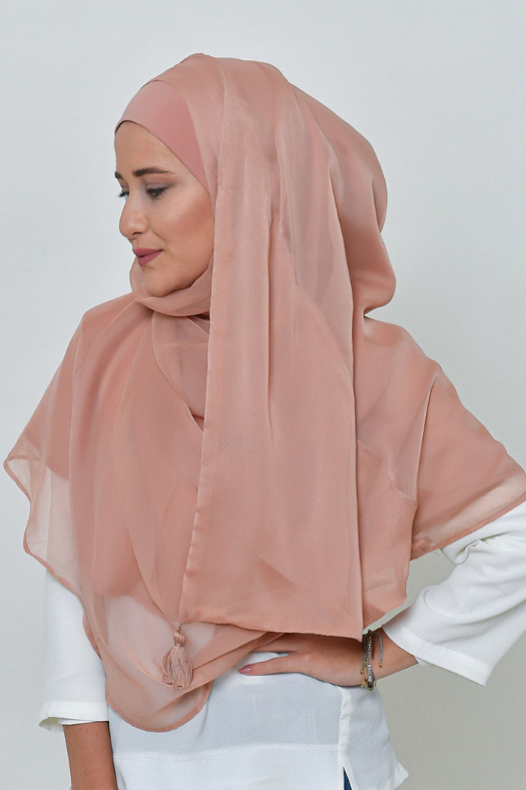 Latte - BASICS Plain Lite Chiffon