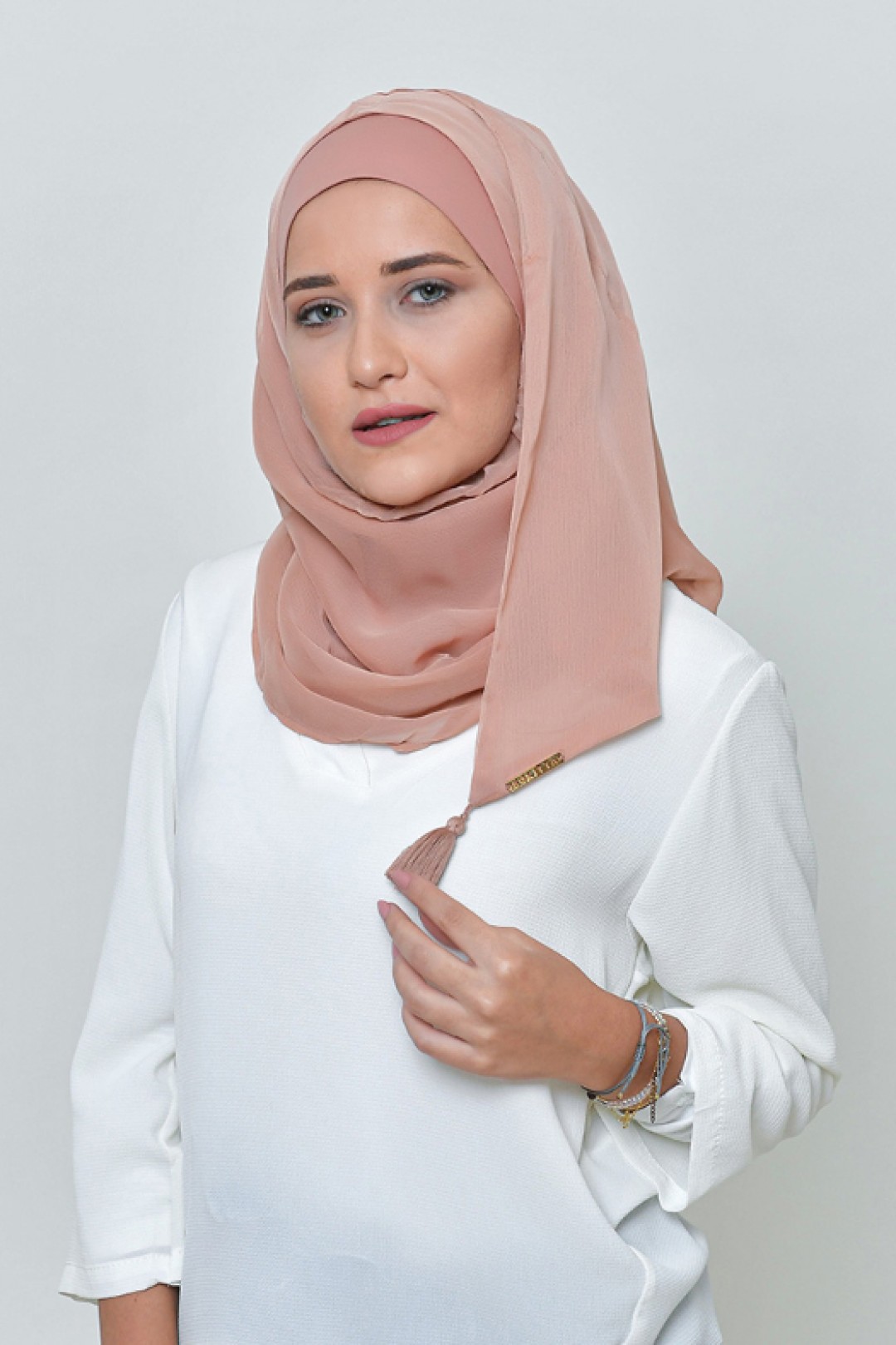 Latte - BASICS Plain Lite Chiffon