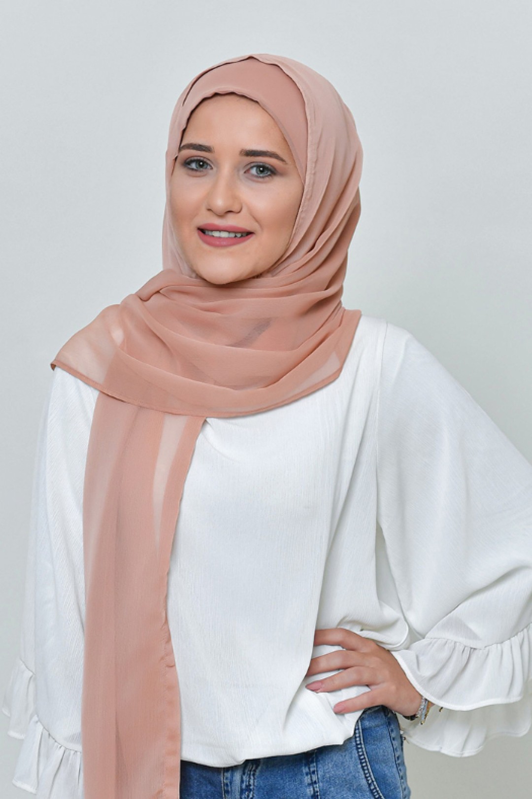 Latte - BASICS Plain Lite Chiffon