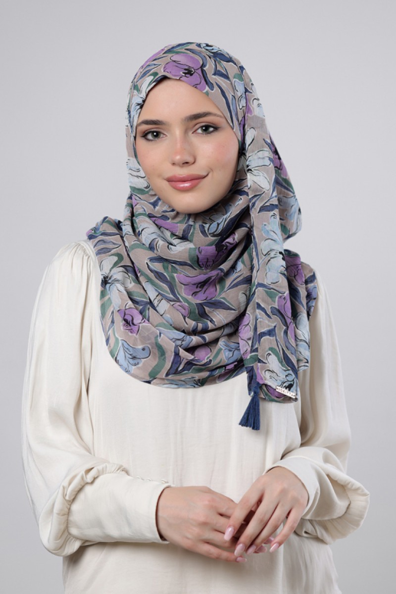 Lavender Dreams - Printed Crinkled Chiffon