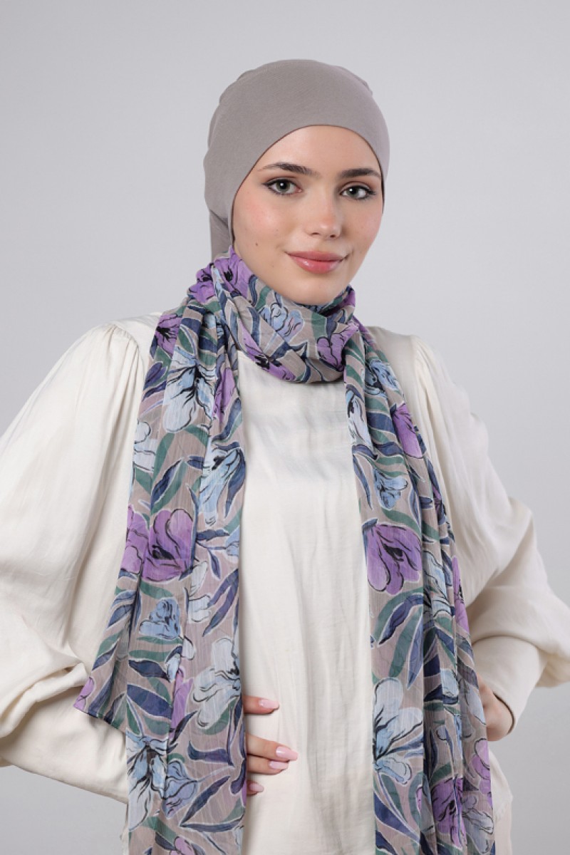 Lavender Dreams - Printed Crinkled Chiffon