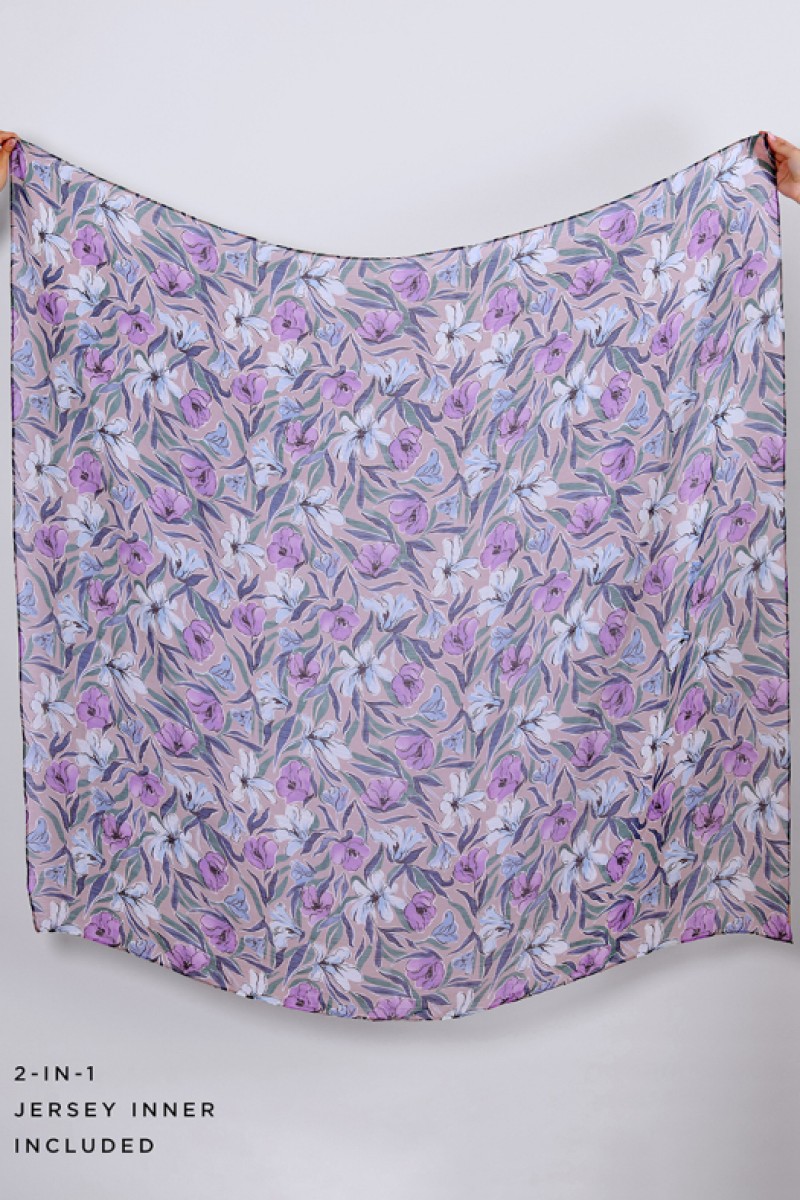 Lavender Dreams - Printed Crinkled Chiffon