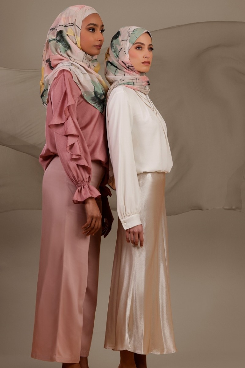 Lawakeh - Printed Crinkled Chiffon