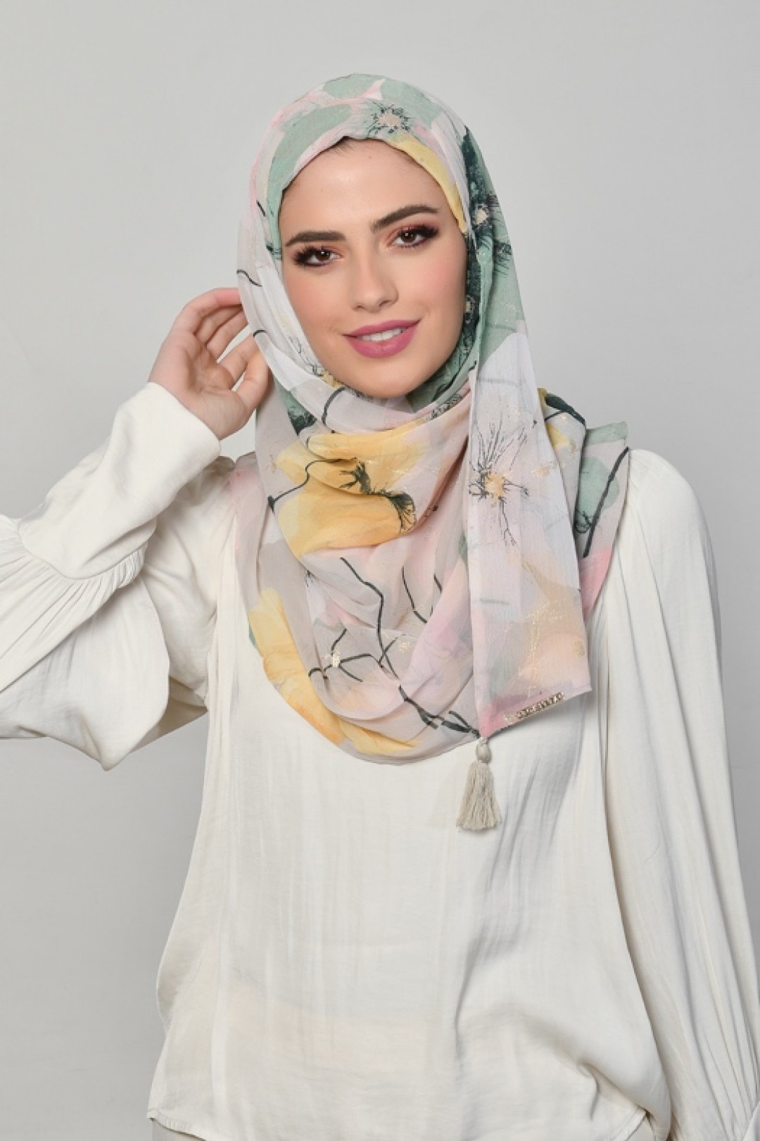 Lawakeh - Printed Crinkled Chiffon