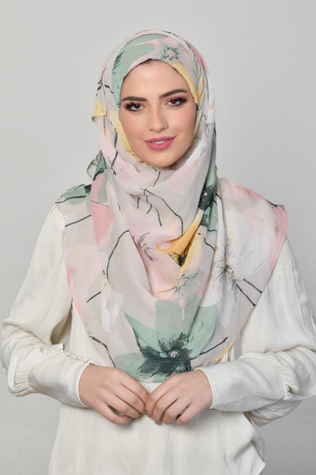 Lawakeh - Printed Crinkled Chiffon
