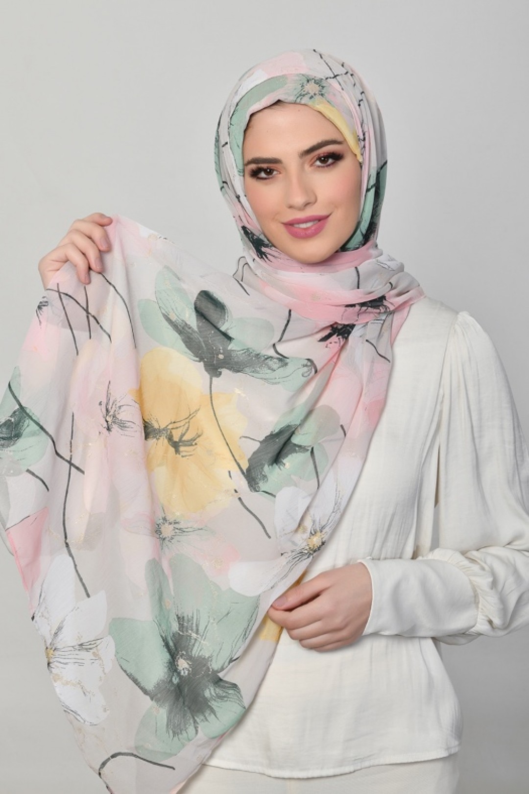 Lawakeh - Printed Crinkled Chiffon
